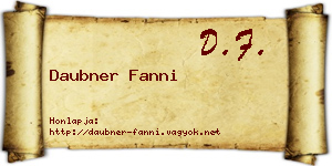 Daubner Fanni névjegykártya